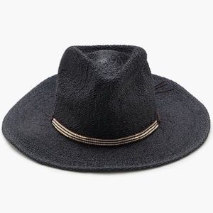 Beaded Straw Fedora Hat